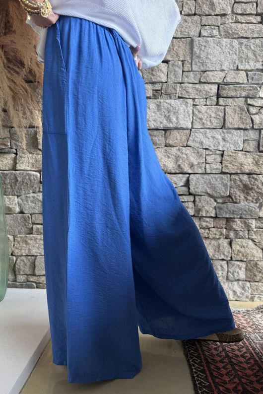 Basso Shirring Wide Leg Pant Soft Cobalt